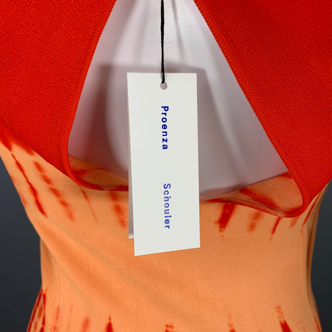 PROENZA SCHOULER Size S Orange Viscose Tie Dye Crossback Maxi Dress