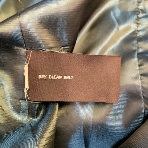 MICHAEL KORS Size L Black White Herringbone Wool Blend Coat