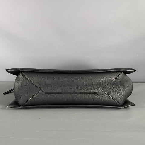 CELINE Black Pebble Grain Leather Top Handles Handbag