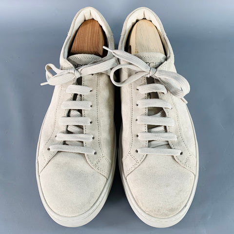 TOD'S Size 11 Grey Suede Low Top Rubber Sole Sneakers