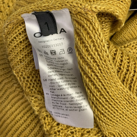 OSKA Size S Yellow Linen Long Sleeve Pullover