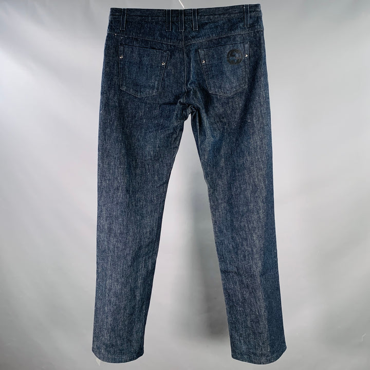 GUCCI Size 34 Indigo Cotton Straight Five Pockets Button Fly Jeans