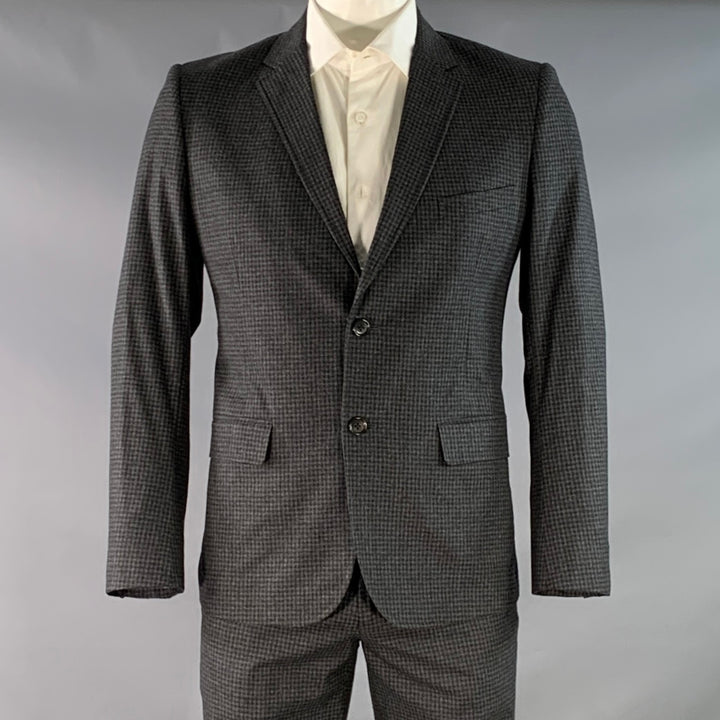 BAND OF OUTSIDERS Size 42 Grey Black Checkered Wool Blend Suit