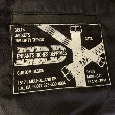 ENFANTS RICHES DEPRIMES ERD SS2017 XL Black Patches Leather Biker Jacket