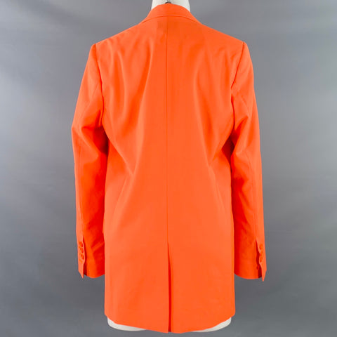 MSGM Size 6 Orange Wool Peak Lapel Jacket Blazer