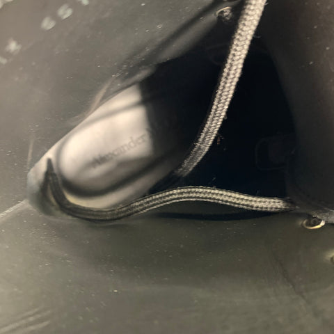 ALEXANDER MCQUEEN Size 8.5 Black Leather Lace Up Boots