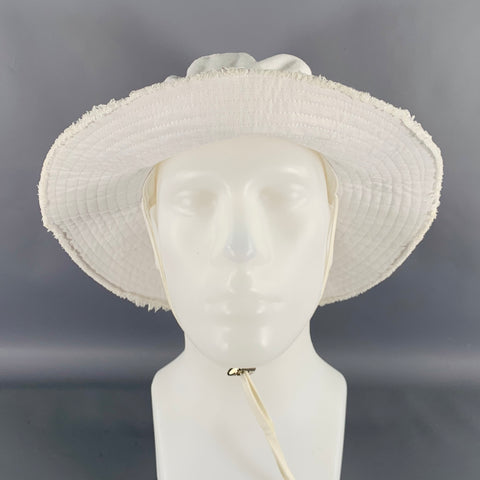 JACQUEMUS White Silver Cotton Raw Edge Hat