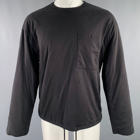 DRIES VAN NOTEN Size M Black Cotton Polyester Drawstring Sweatshirt