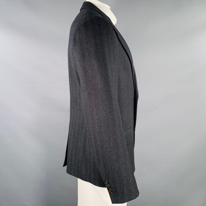 ALEXANDER MCQUEEN Size 44 Black Wool Cashmere Sport Coat