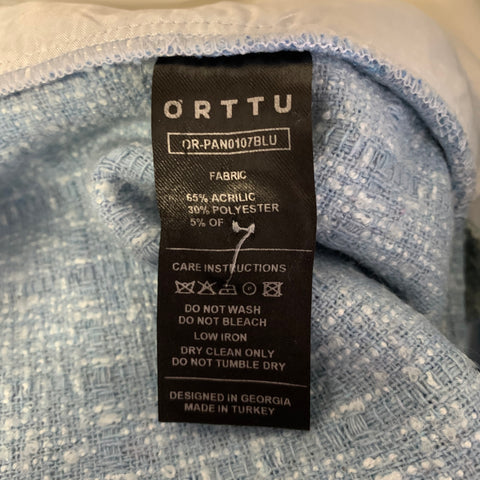 ORTTU Size 30 Light Blue Tweed Acrylic Blend Pants
