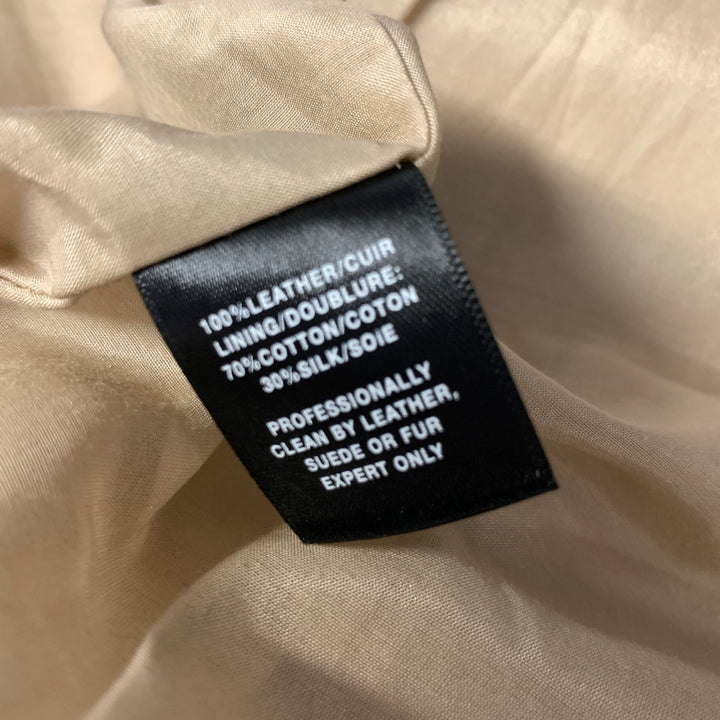 LAFAYETTE 148 Size S Tan Leather Lambskin Short Sleeve Jacket