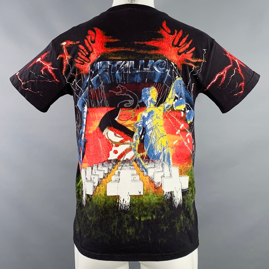 R13 Size XS Metallica Black Multi Color Rock Concert Cotton Crew Neck T-shirt