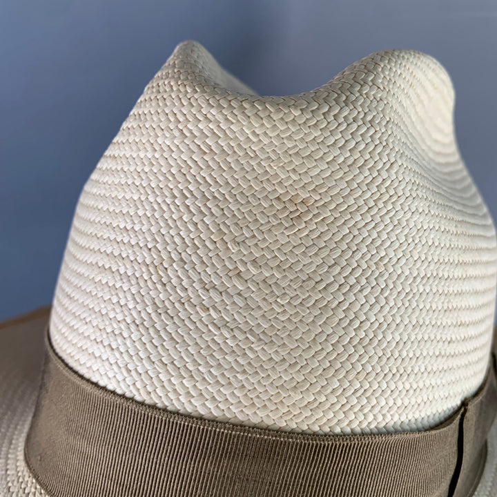 BARNEY'S NEW YORK Size S Beige Taupe Woven Straw Fedora
