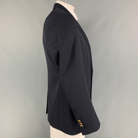 DOLCE &amp; GABBANA Martini Talla 42 Abrigo deportivo regular de seda y lana azul marino