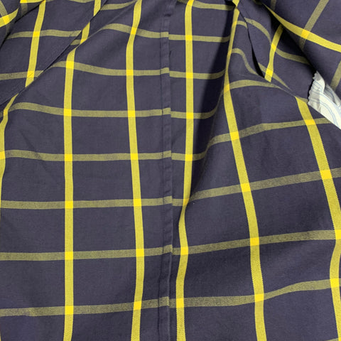 Veste de sport PIOMBO taille 40 en coton bleu marine et jaune à carreaux, revers cranté