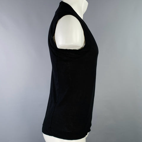 THE VIRIDI-ANNE Size S Black Cotton Muscle Tank Top