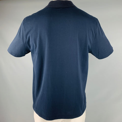 THOM BROWNE Size XL Navy Cotton Long placket Polo