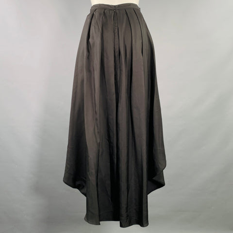 CYNTHIA ROWLEY Size 0 Black Silk Bow Asymmetrical High Low Skirt