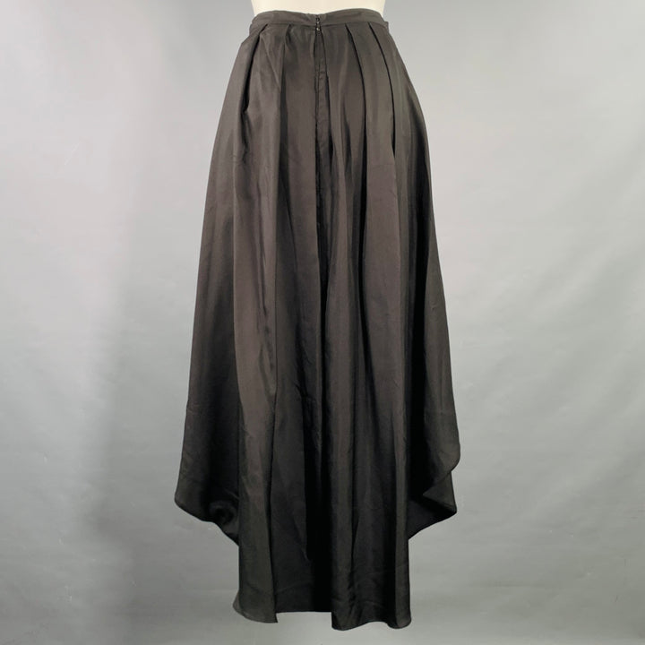 CYNTHIA ROWLEY Size 0 Black Silk Bow Asymmetrical High Low Skirt