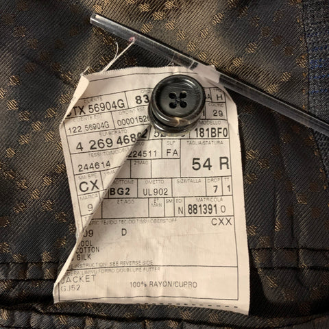 GUCCI Size 42 Grey Blue Ombre Plaid Wool Blend Peak Lapel Sport Coat