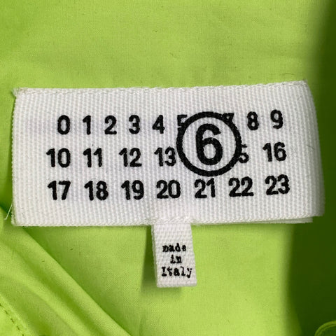 MM6 MAISON MARGIELA Size XS Green Neon Cotton Pointed Collar Long Sleeve Shirt