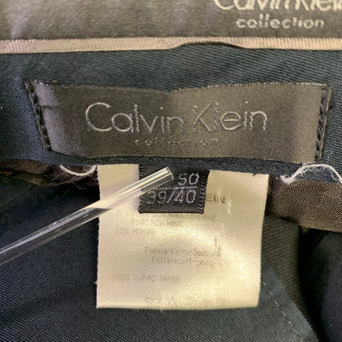 CALVIN KLEIN COLLECTION Size 33 Black Wool Mohair Zip Fly Dress Pants