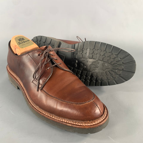ALDEN Size 7 Brown Cognac D5602 Leather Lace Up Shoes
