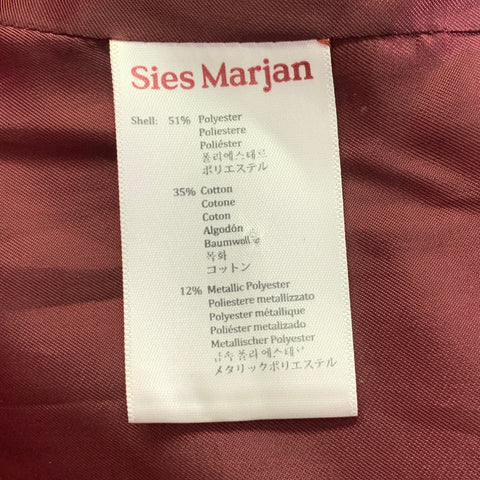 SIES MARJAN Size 6 Metallic Pink Polyester Blend Single Button Jacket Blazer