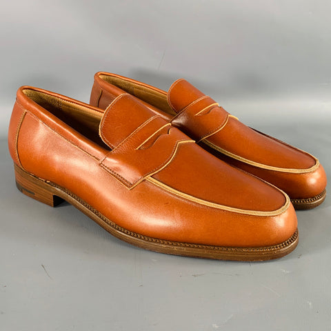 TRICKER'S Size 8.5 -Chicago- Brown Tan Leather Penny Loafers