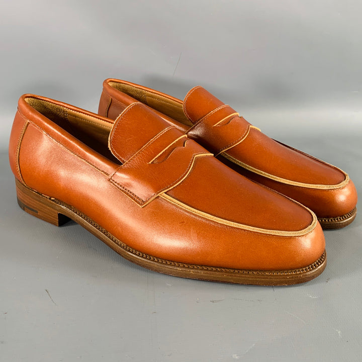 TRICKER'S Size 8.5 -Chicago- Brown Tan Leather Penny Loafers