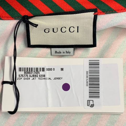 GUCCI Size M Red Green Stretch Polyester Cotton Technical Jersey Jacket