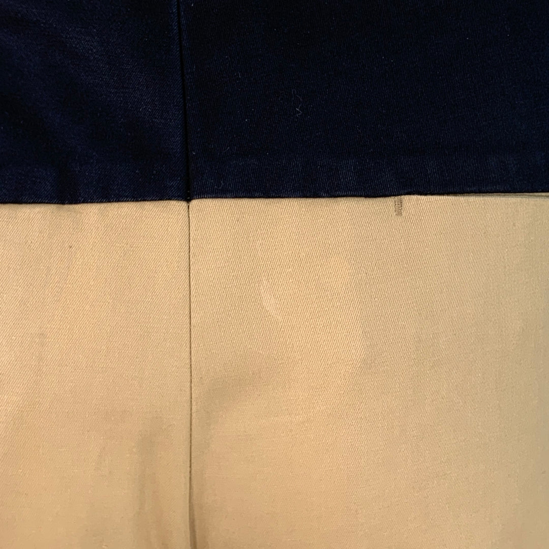 ALEXANDER MCQUEEN Size 32 Camel Black Cotton Stripe Cuffed Shorts