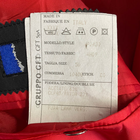 CLAUDE MONTANA Size 40 Red Black Virgin Wool Peak Lapel Sport Coat