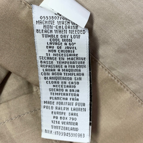 RALPH LAUREN Size S Tan Cotton Spread Collar Tailored Fit Long Sleeve Shirt
