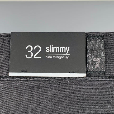 7 FOR ALL MANKIND Size 32 Black Modal Blend Slim Straight Jeans