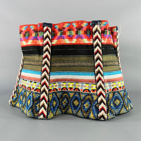BYRON LARS Multi Color Mixed Pattern Elastic Polyester Corset Belt