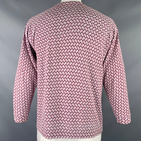 PAUL SMITH Size XXL Light Blue Multi Color Geometric Cotton Pullover