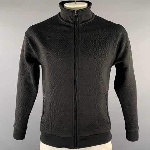 LOUIS VUITTON Size M Black Monogram Polyester Blend Jacket