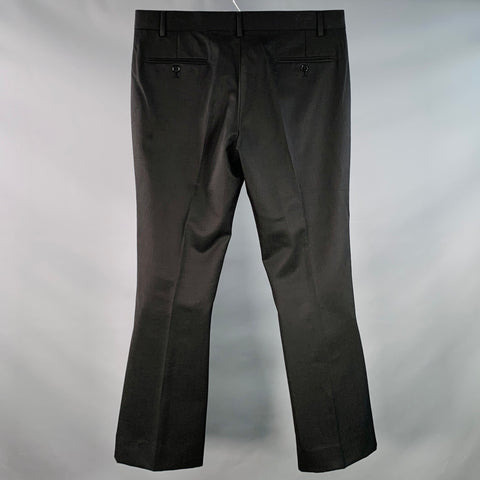 PHIX Size 34 Black Wool Blend Twill Flat Front Dress Pants