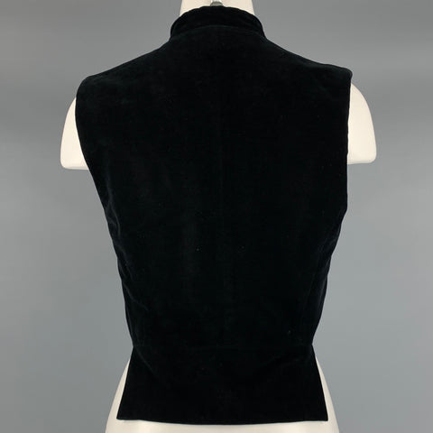 COMME des GARCONS 1988 Size S Black Cotton Velvet Double Breasted Vest