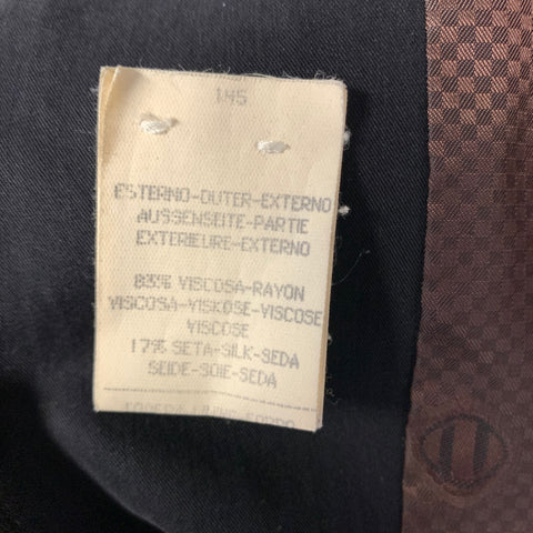 ERMENEGILDO ZEGNA Size L Black Viscose Silk Blend Pointed Collar Jacket