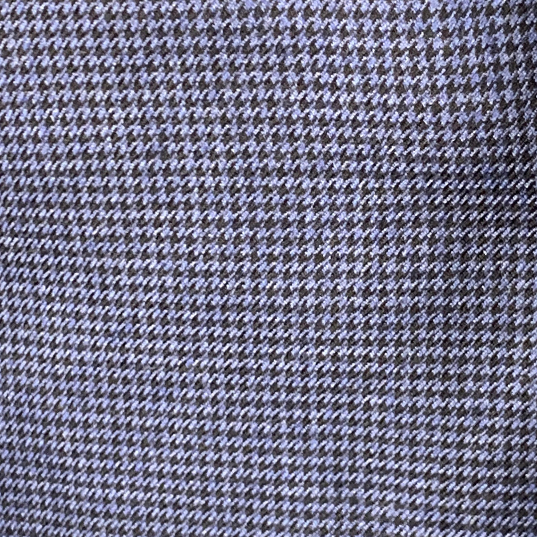 ISAIA Size 40 Navy Black Houndstooth Wool Silk Vicuna Sport Coat