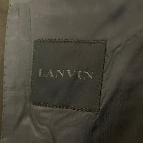 LANVIN Size 38 Navy Wool Notch Lapel Sport Coat