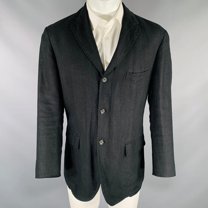 POLO by RALPH LAUREN Size M Black Linen Notch Lapel Sport Coat
