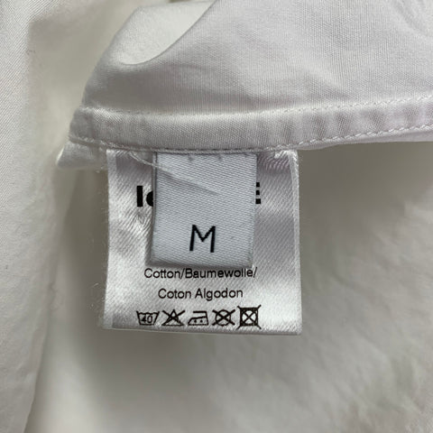 le PERE Size M White Logo Cotton Double Sleeve Long Sleeve Shirt