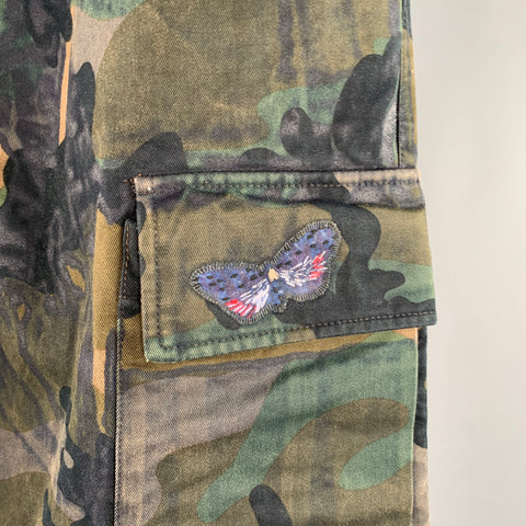 VALENTINO Size 30 Green Brown Camo Cotton Cargo Casual Pants