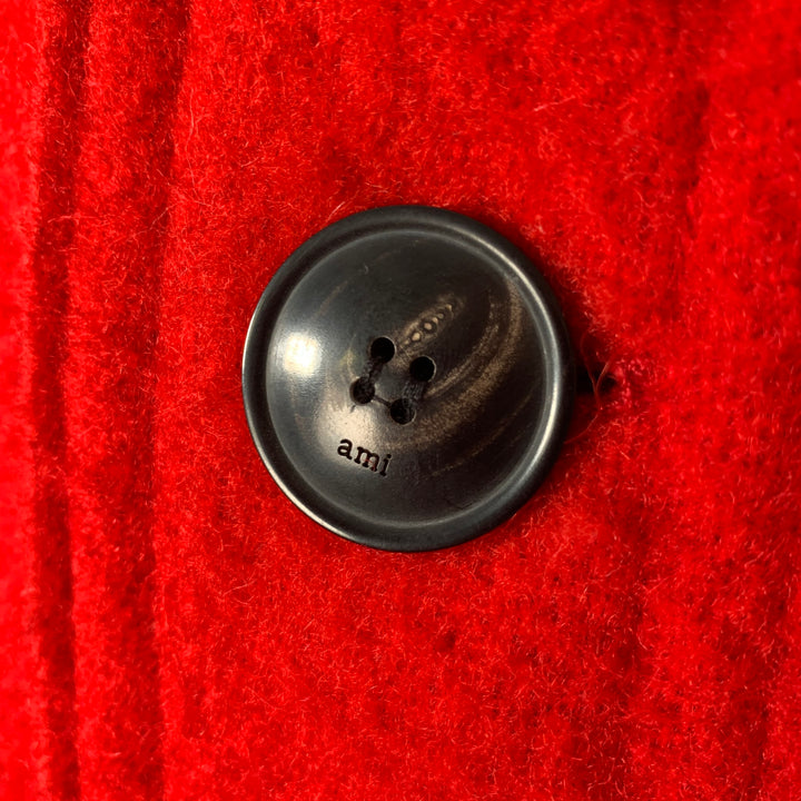 AMI by ALEXANDRE MATTIUSSI Size S Red Textured Virgin Wool Coat