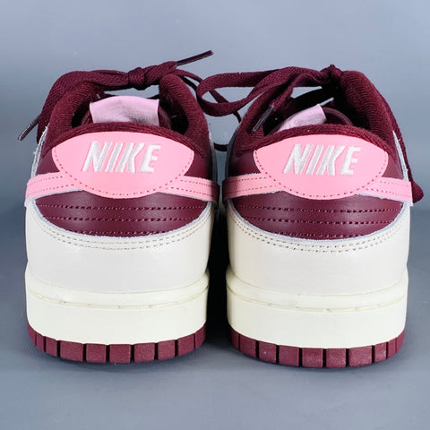 NIKE 2023 Size 11.5 Dunk Low Burgundy Cream Leather Low Top Sneakers