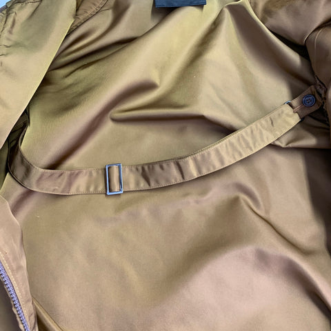 PRADA Size M Bronze Nylon Hooded Zip Up Jacket