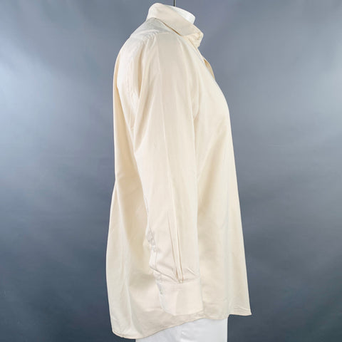 BROOKS BROTHERS Size L Cream Cotton Spread Collar Long Sleeve Shirt